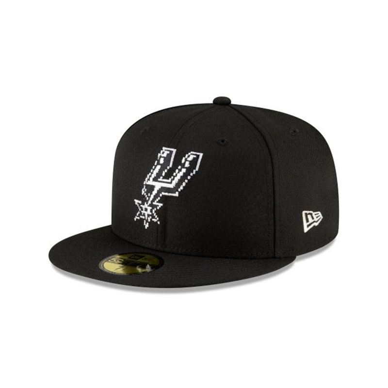 NBA San Antonio Spurs Pixel 59Fifty Fitted (OIF0789) - Black New Era Caps